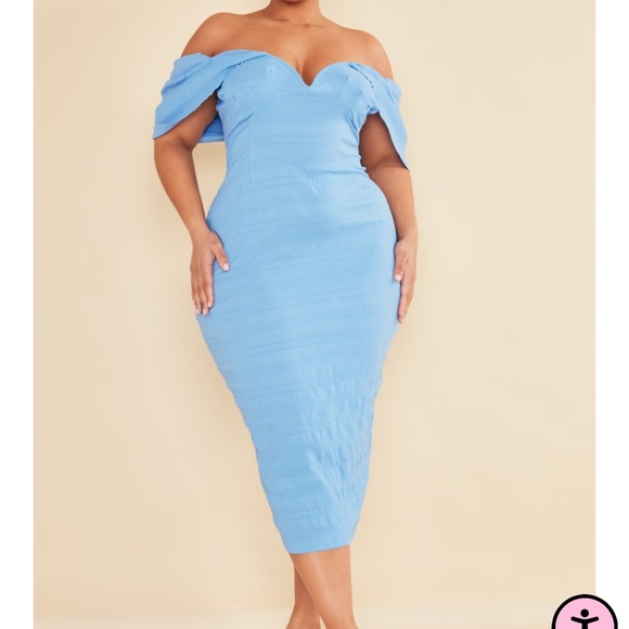 PrettyLittleThing Dresses & Skirts - Mid/ plus size midi blue dress pretty little thing US size 12